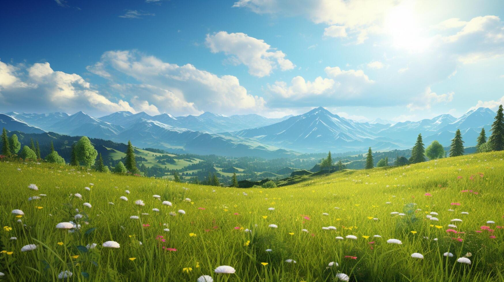 AI generated Meadow Nature background photo