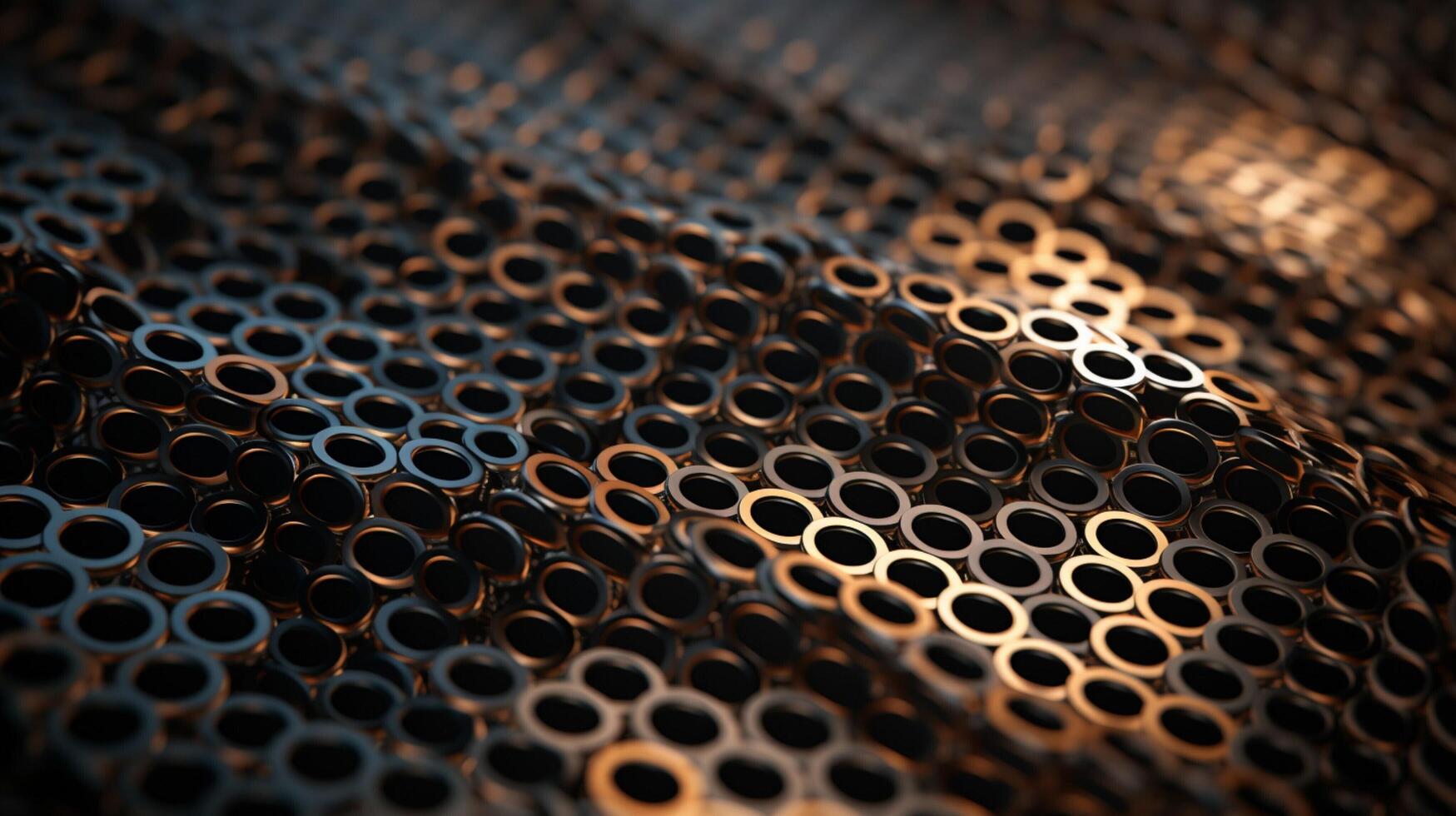 AI generated Metal Mesh with Circular Holes background photo