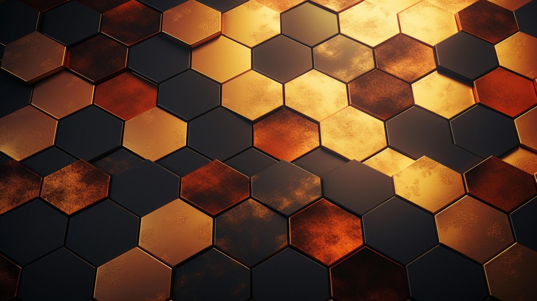 AI generated Metal Textured Hexagons background photo