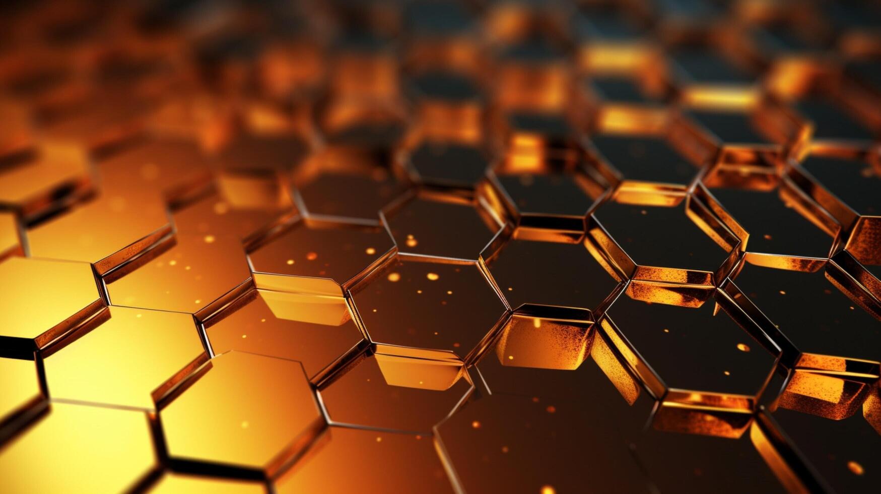 AI generated Metallic Honeycomb Grid background photo