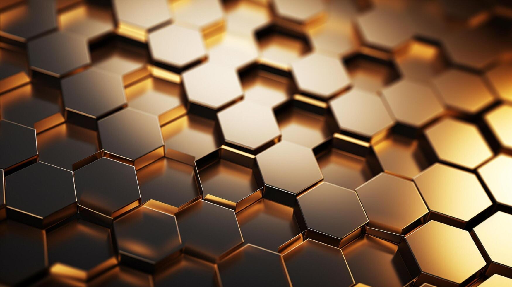 AI generated Metallic Honeycomb Grid background photo