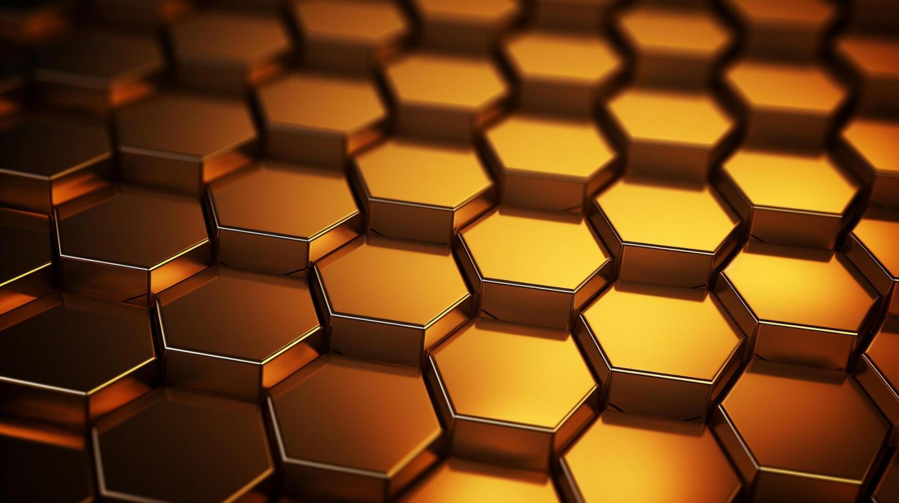 AI generated Metallic Honeycomb Pattern background photo