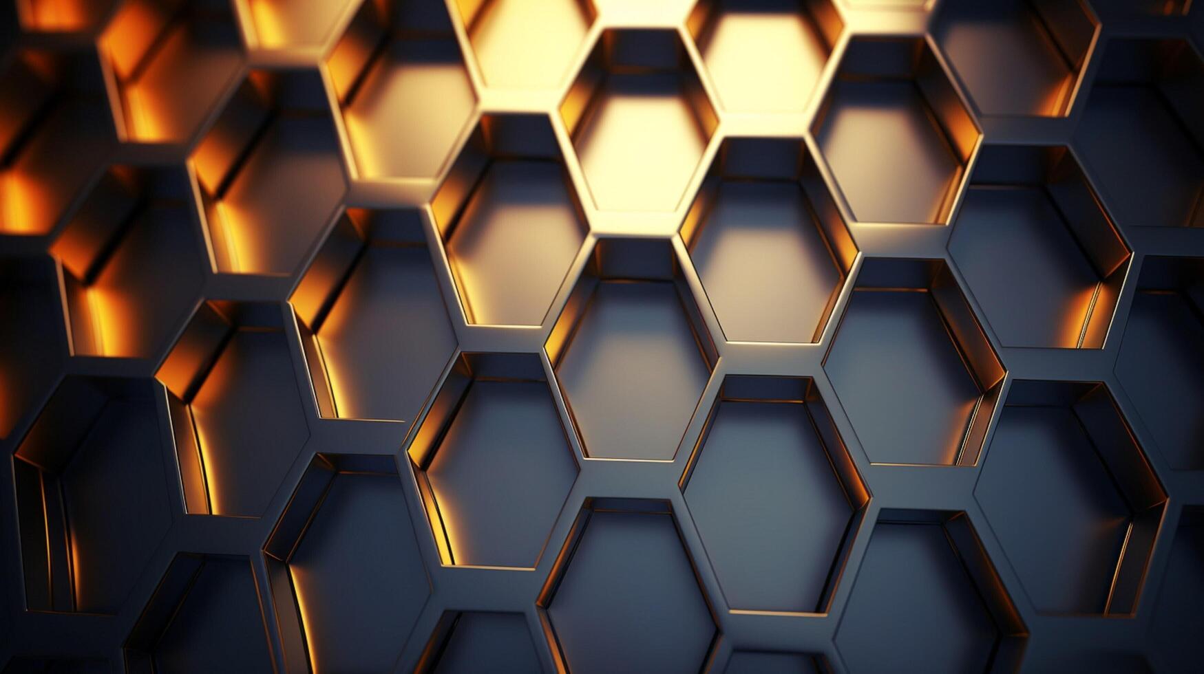 AI generated Metallic Honeycomb Pattern background photo