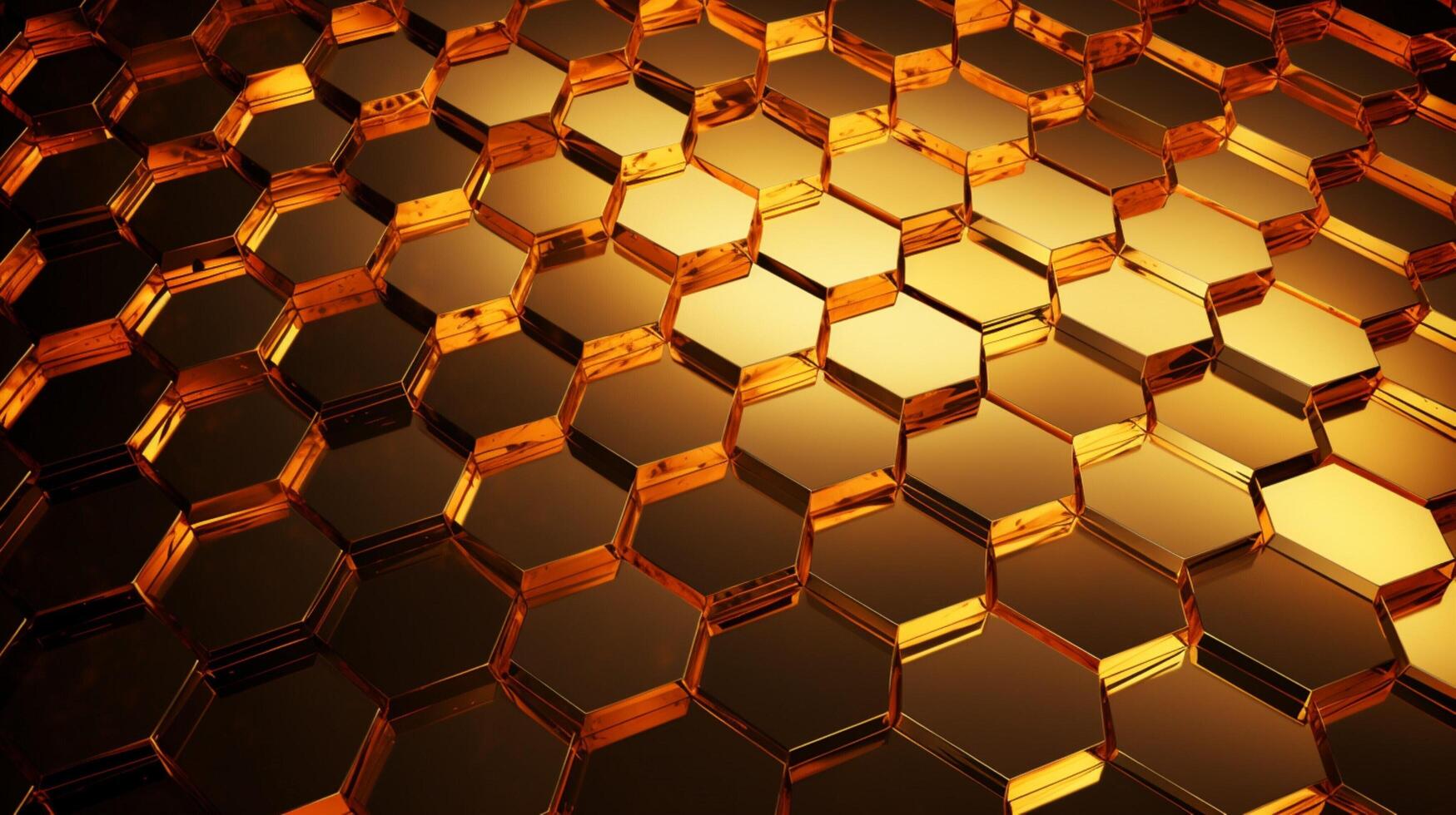 AI generated Metallic Honeycomb Pattern background photo