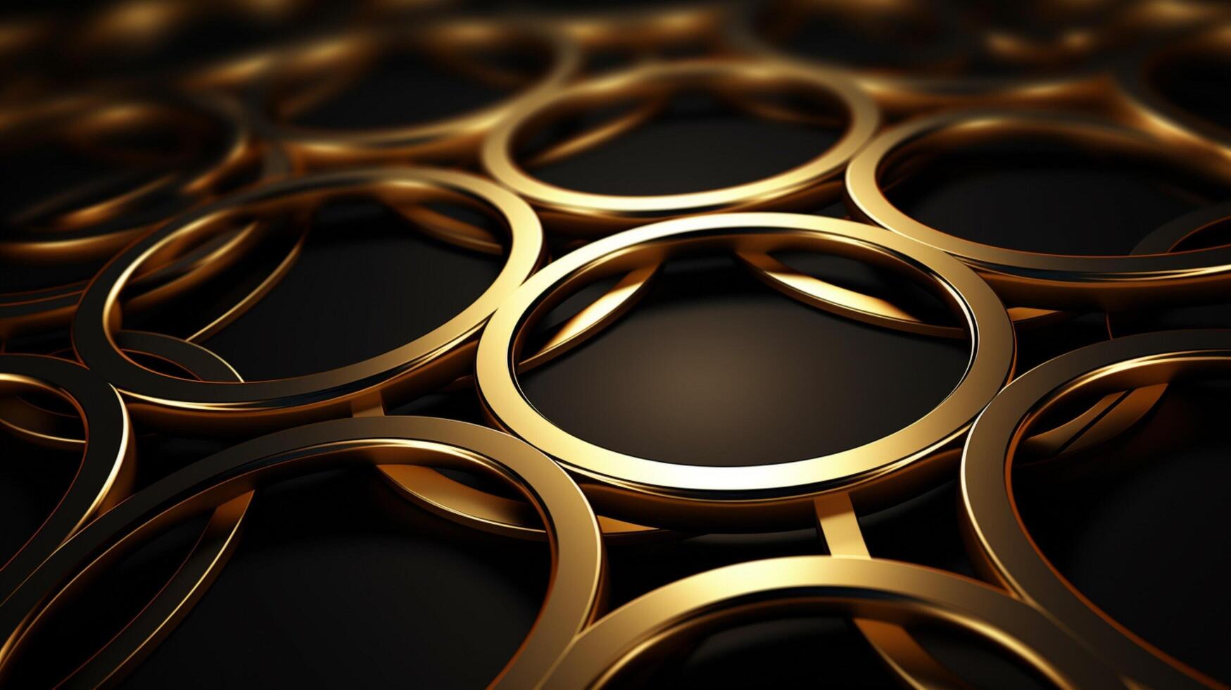 AI generated Metallic Interlocking Circles background photo