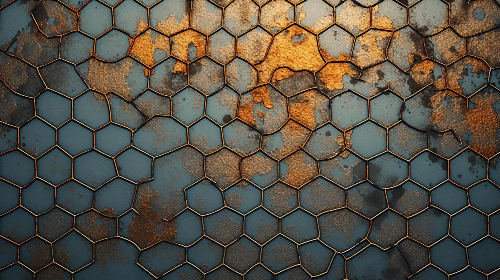 AI generated Metallic Mesh with Damaged and Weathered Finish Background photo