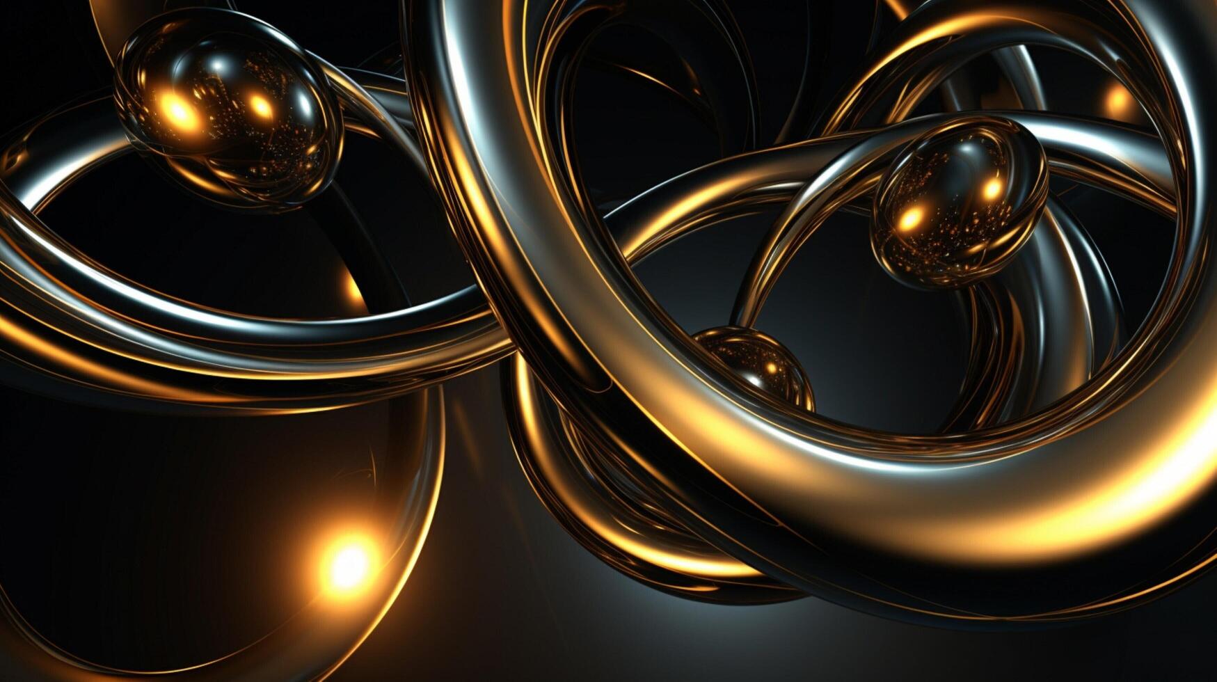 AI generated Metallic Rings and Circles background photo