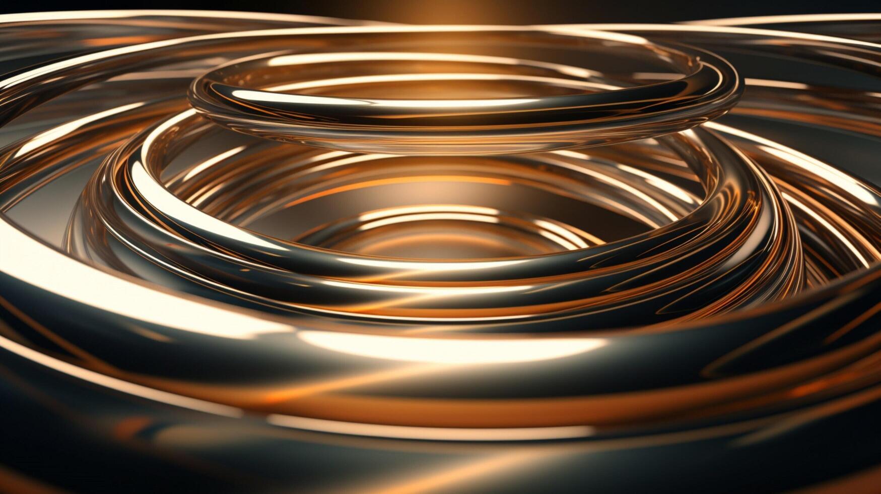 AI generated Metallic Rings and Circles background photo