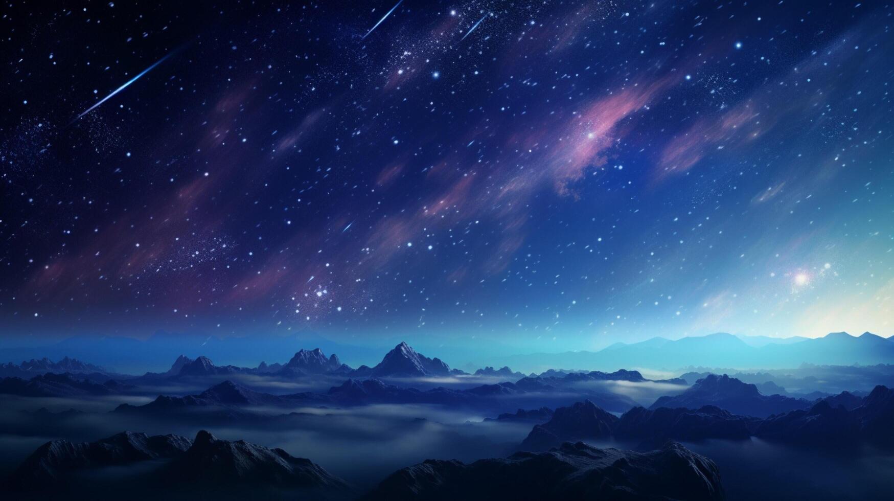 AI generated Meteor Shower Galaxy background photo