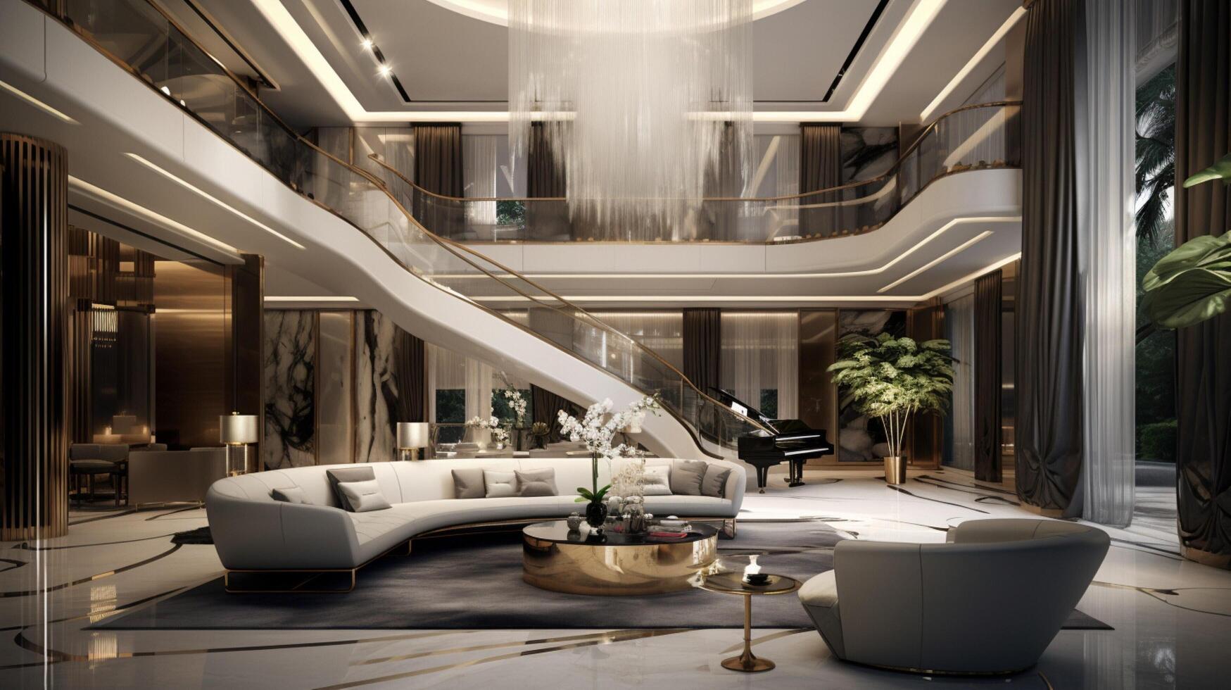 AI generated Modern Luxury interior design photo