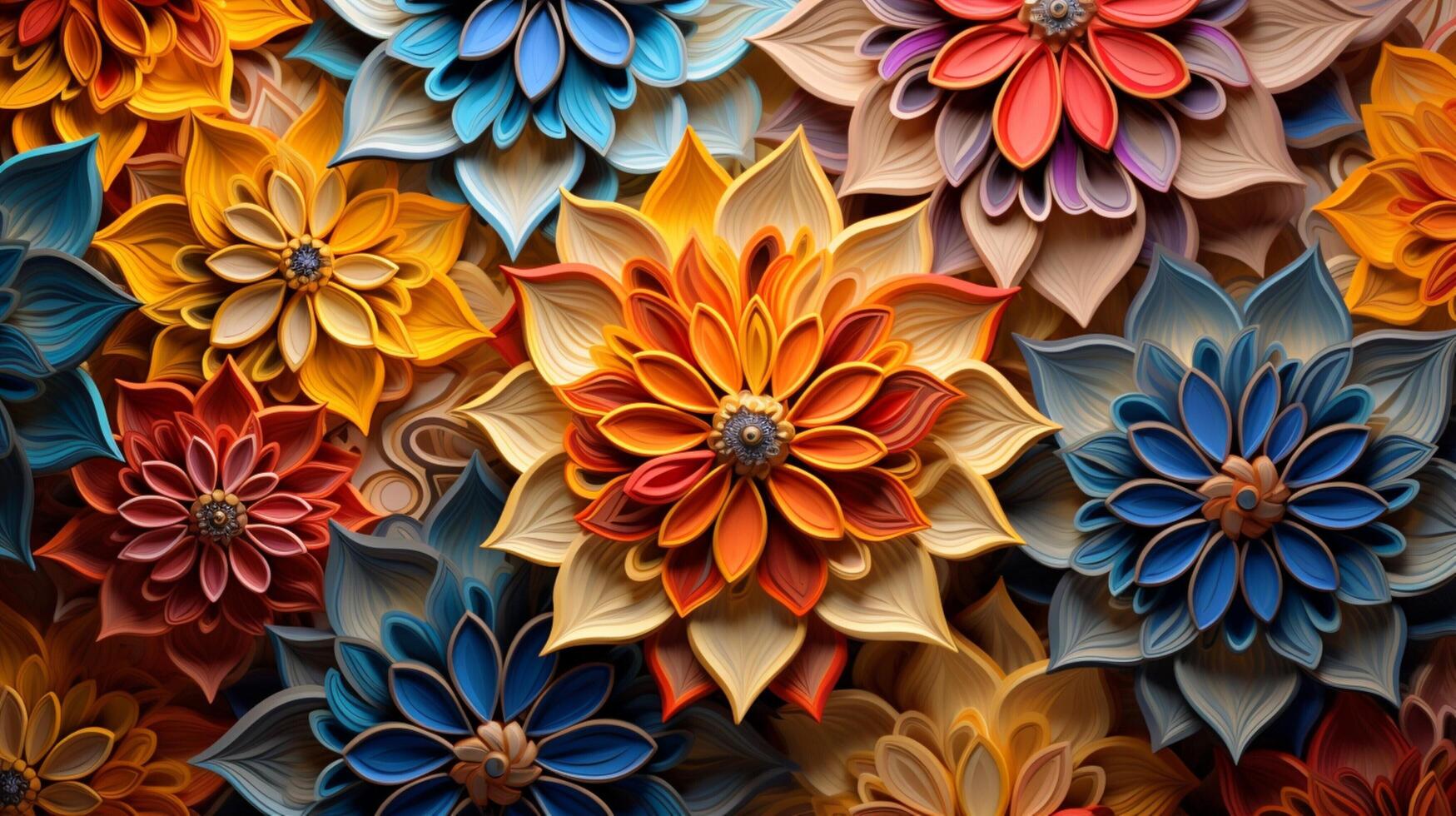 AI generated Moroccan Floral Background photo