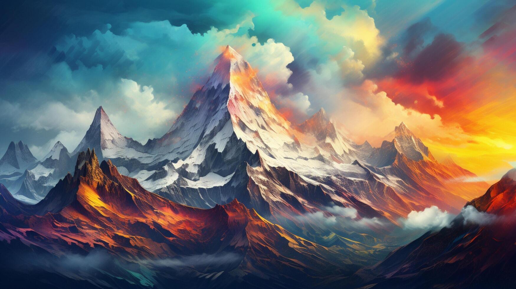 AI generated Mountain Abstract Art background photo