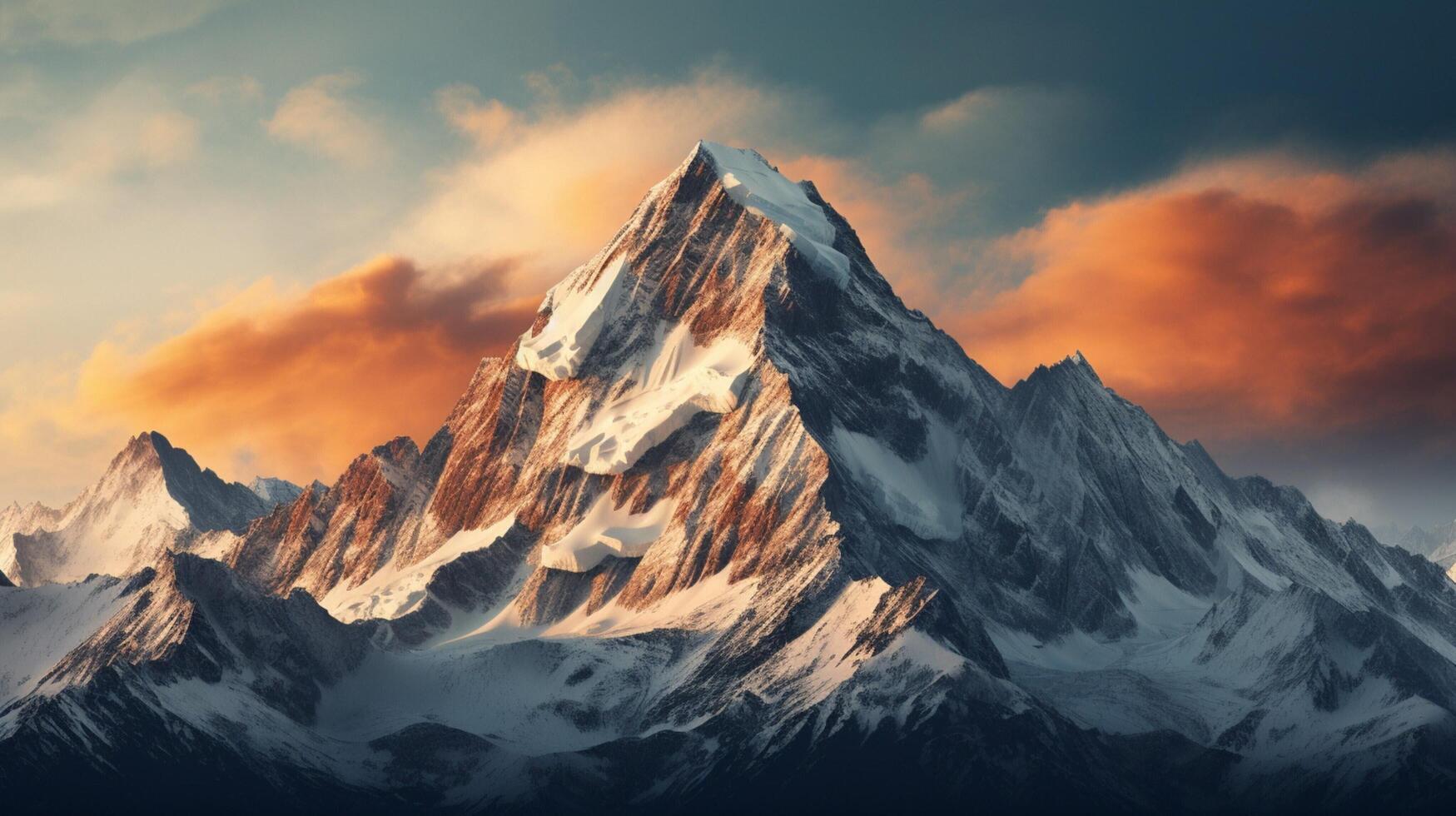 AI generated Mountain Peak Background photo