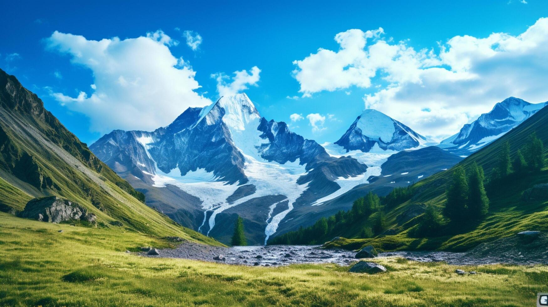 AI generated Mountain Outdoor Adventure Background photo