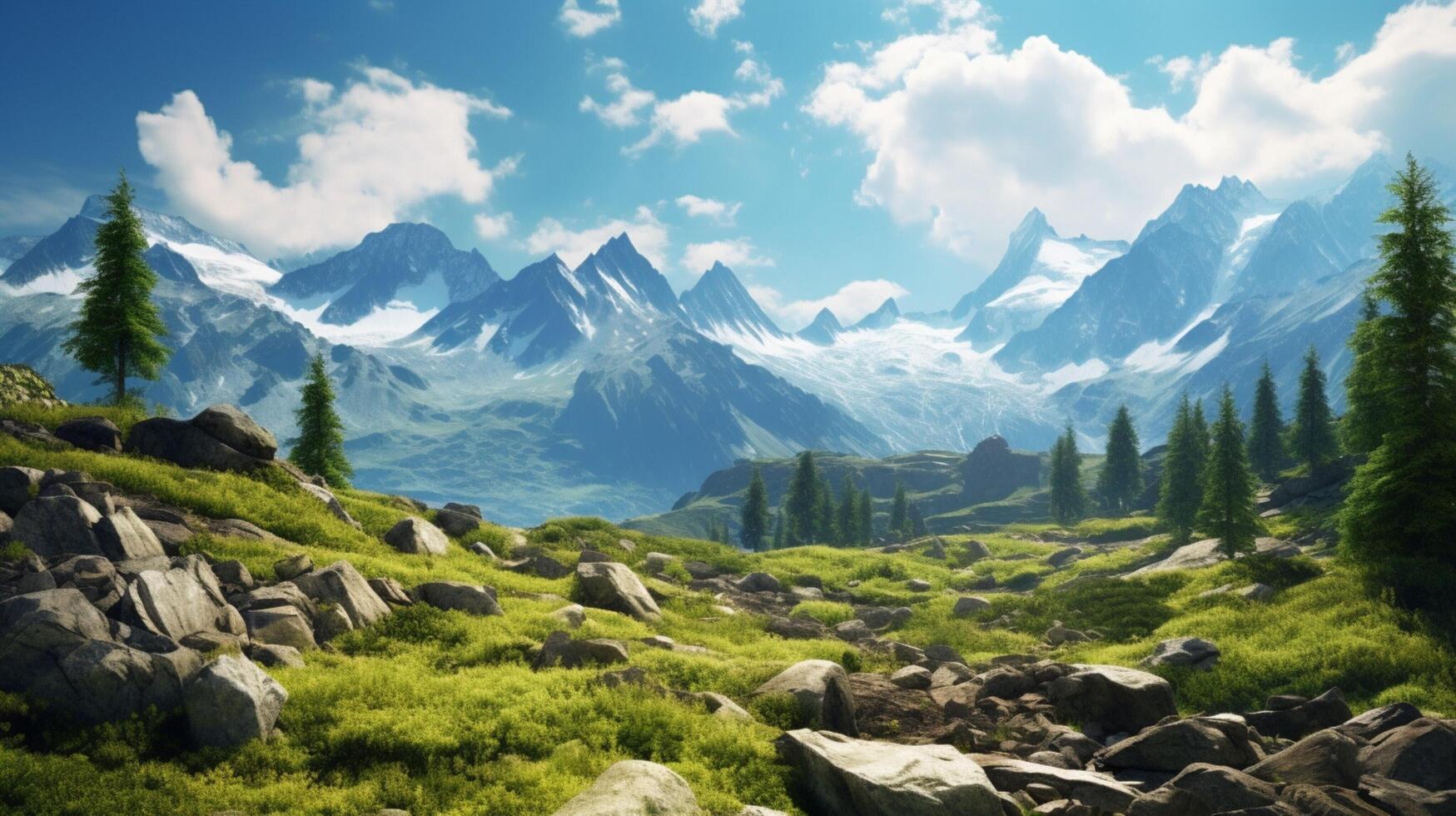 AI generated Mountain Outdoor Beauty Background photo