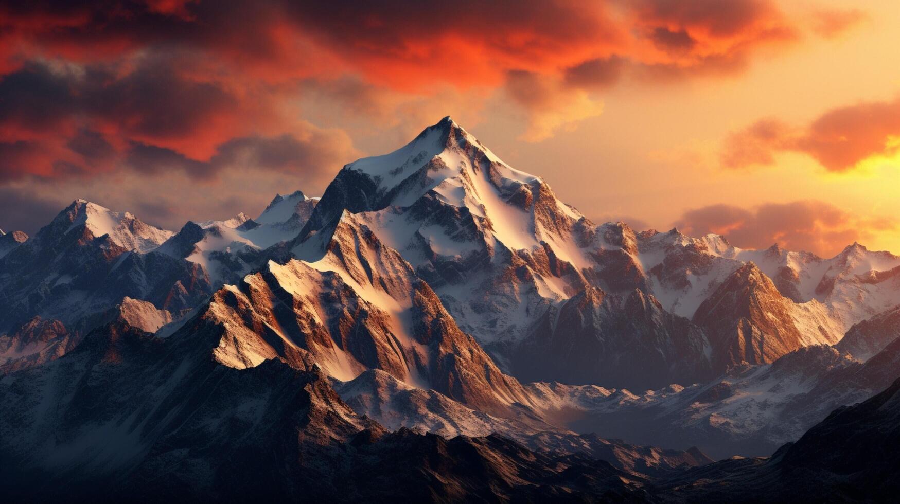 AI generated Mountain Range at Dawn Background photo