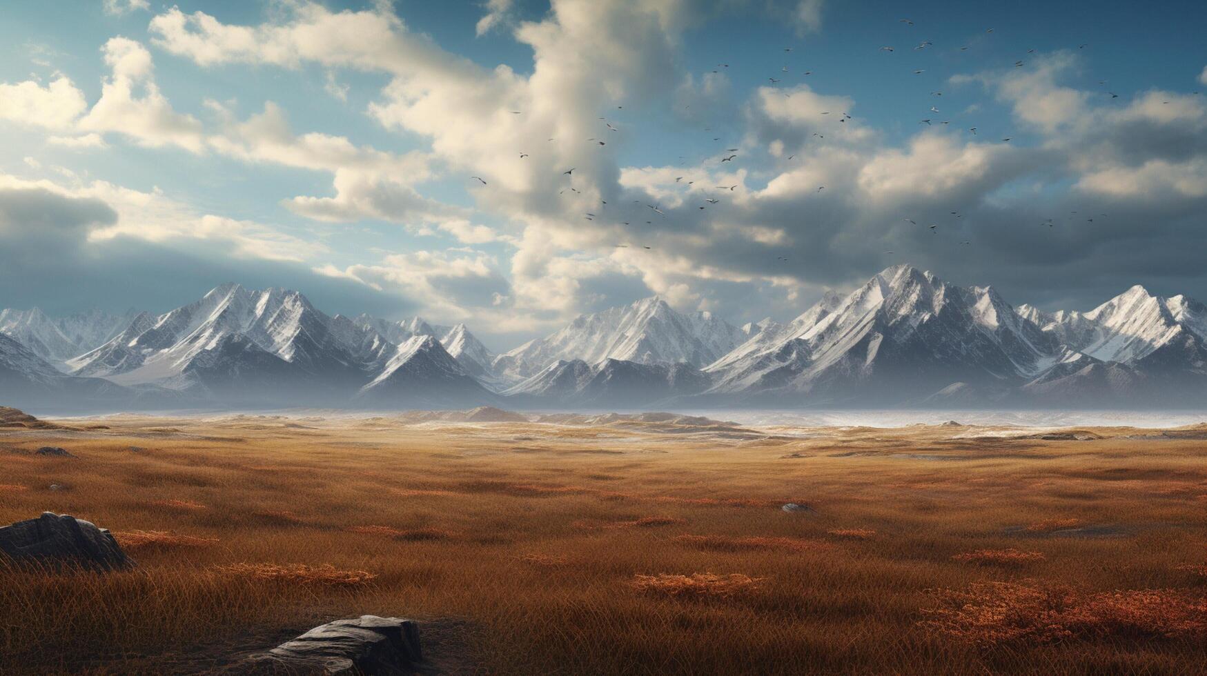 AI generated Mountain Range Background photo