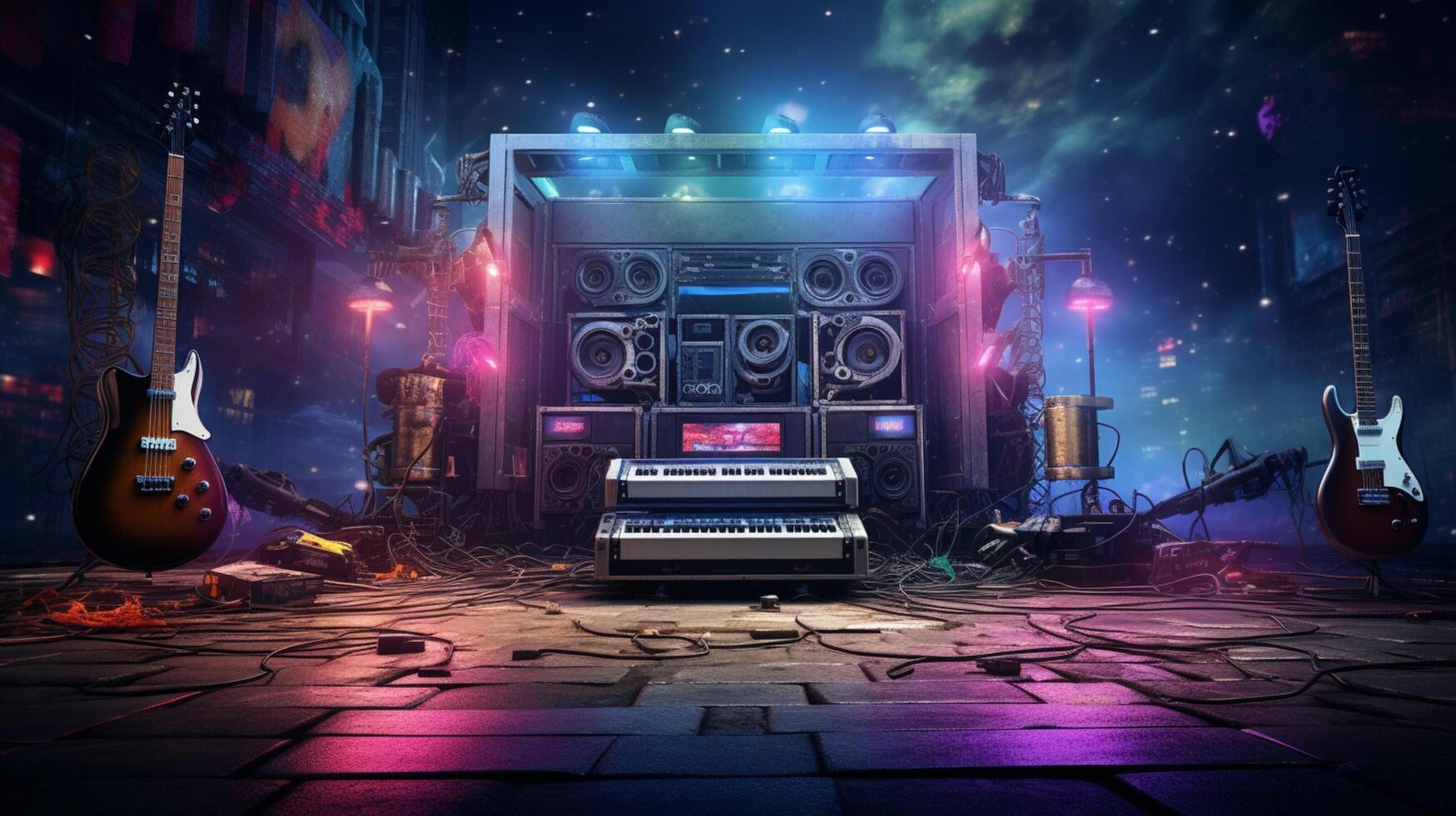 AI generated Music game background photo