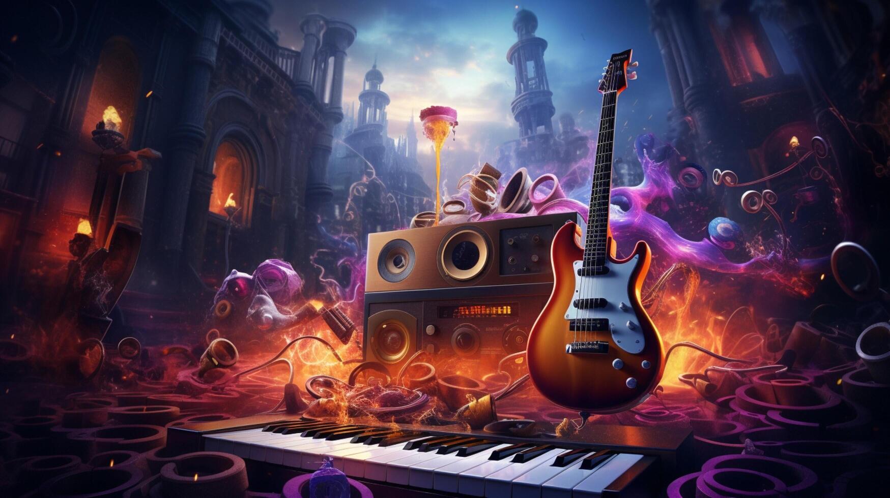 AI generated Music game background photo