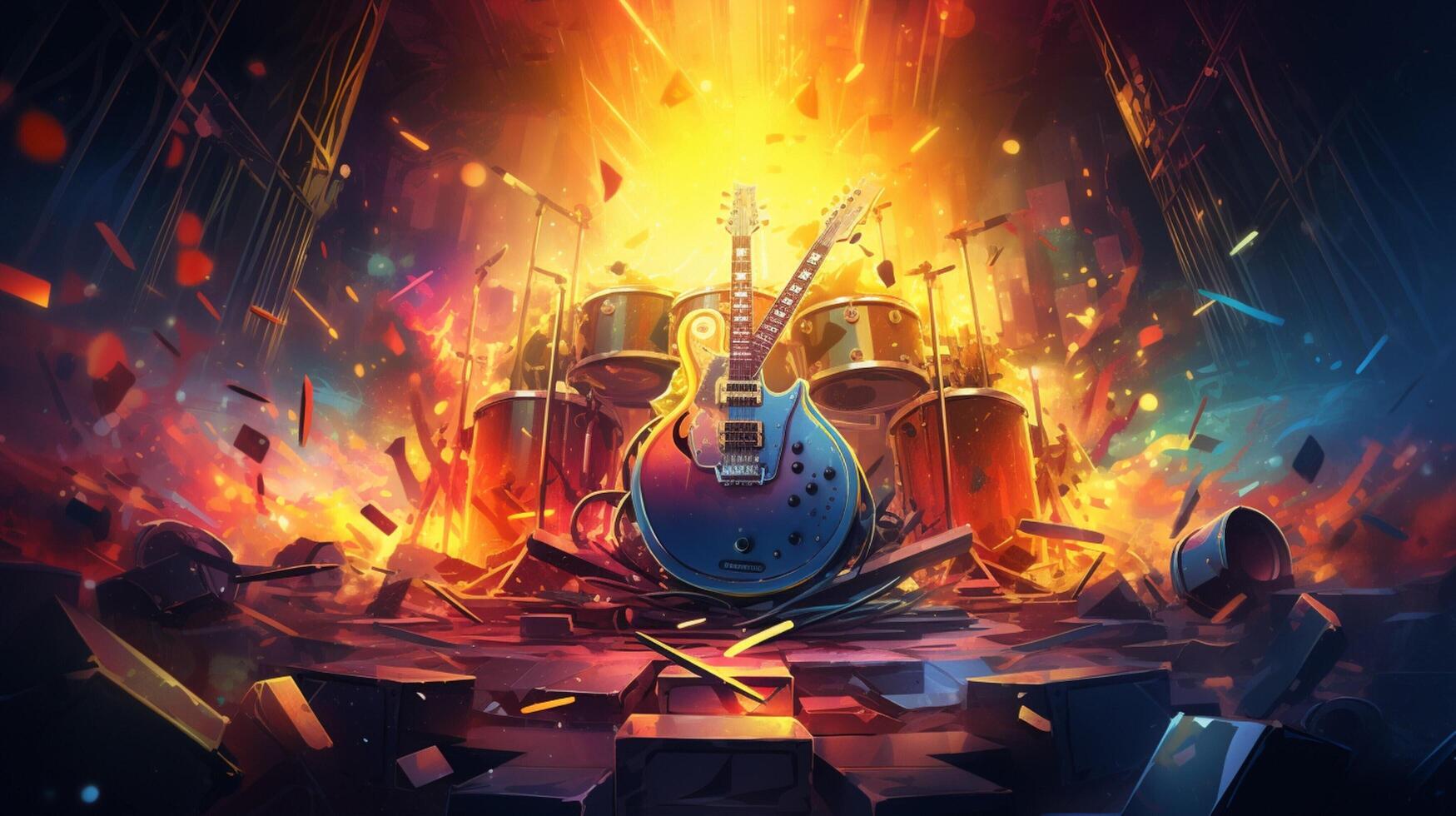 AI generated Music game background photo