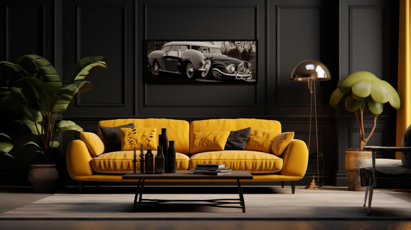 AI generated Mustard interior design photo