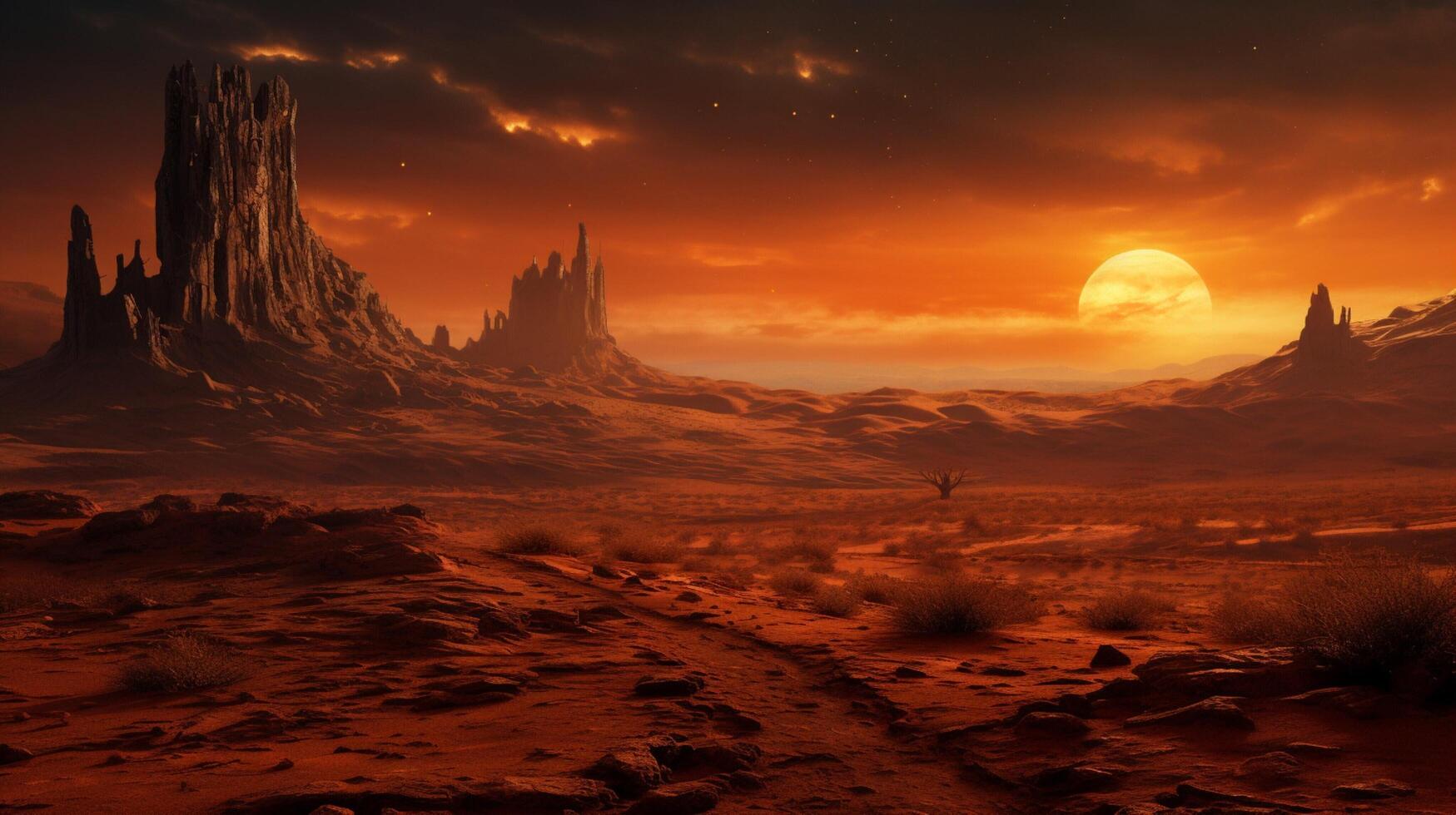 AI generated Mystical Desert Mirages background photo