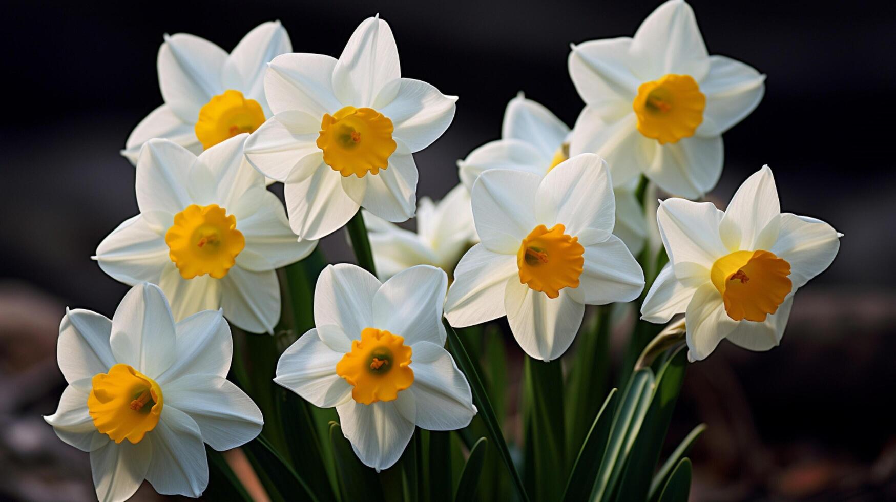 AI generated Narcissus Floral Background photo