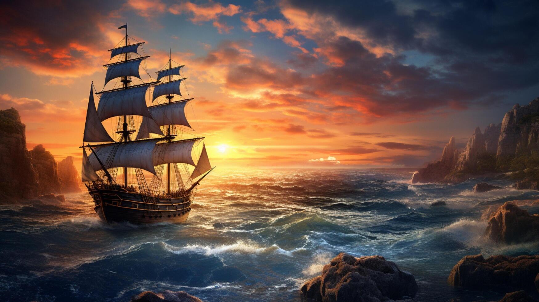 AI generated Nautical high quality Background photo