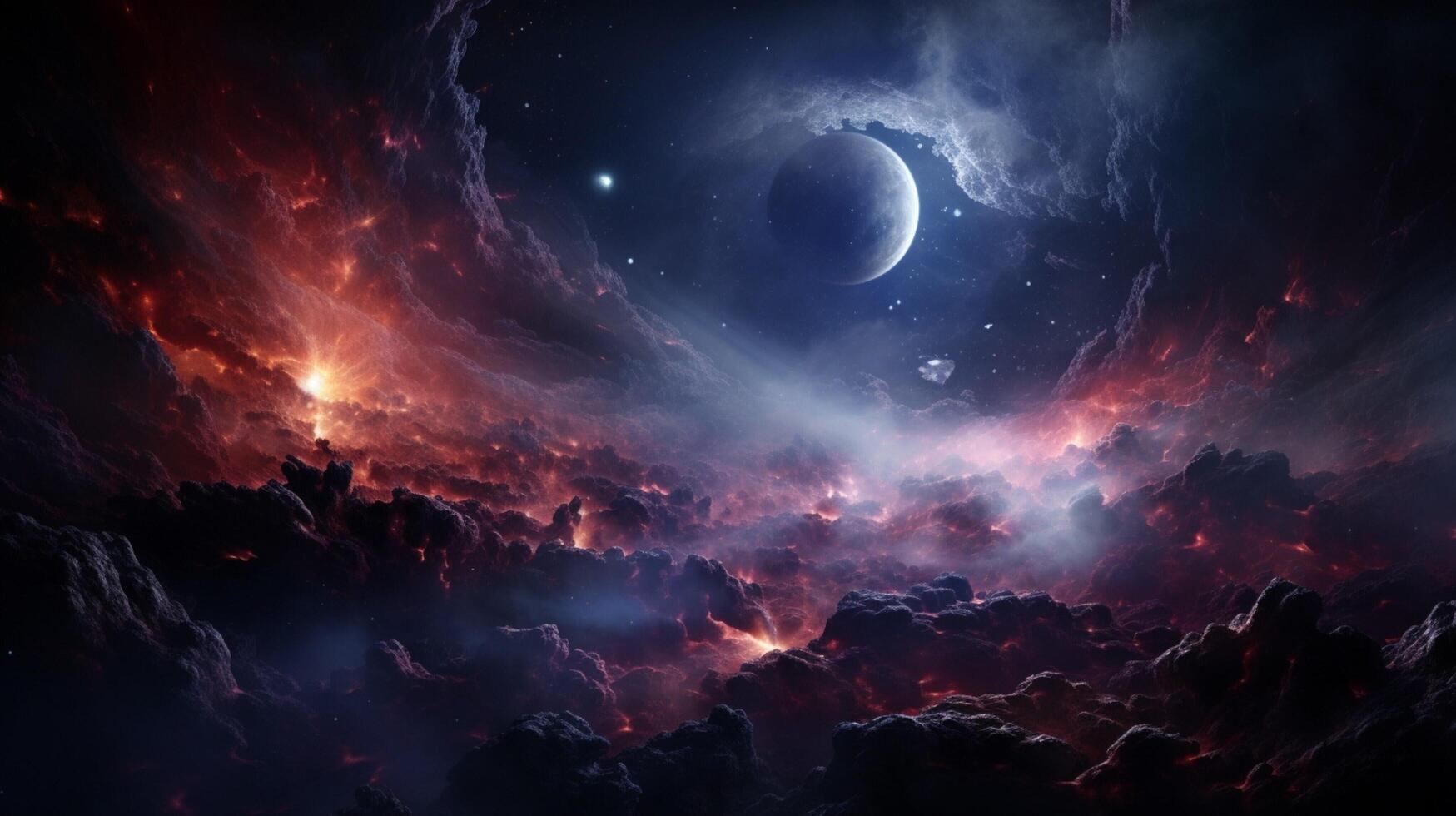 AI generated Nebula Black Hole Background photo