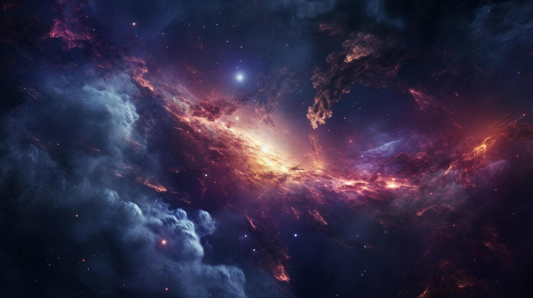 AI generated Nebula Collision Background photo