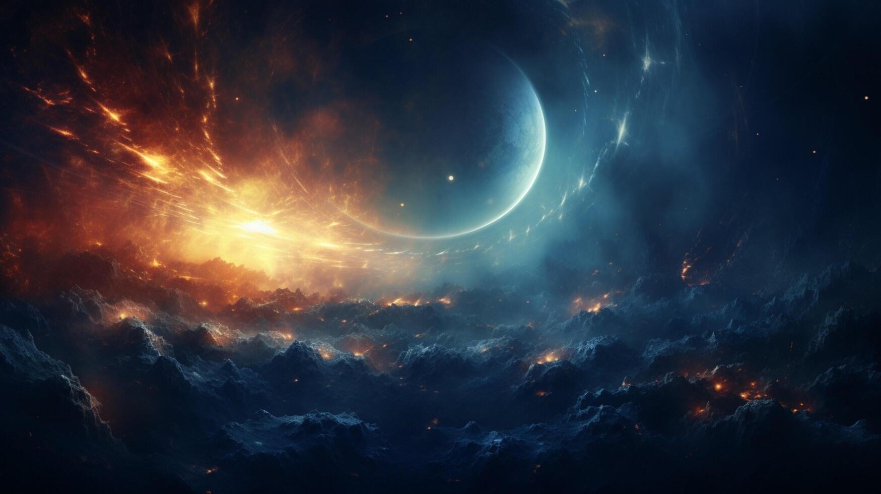 AI generated Nebula Solar System Background photo