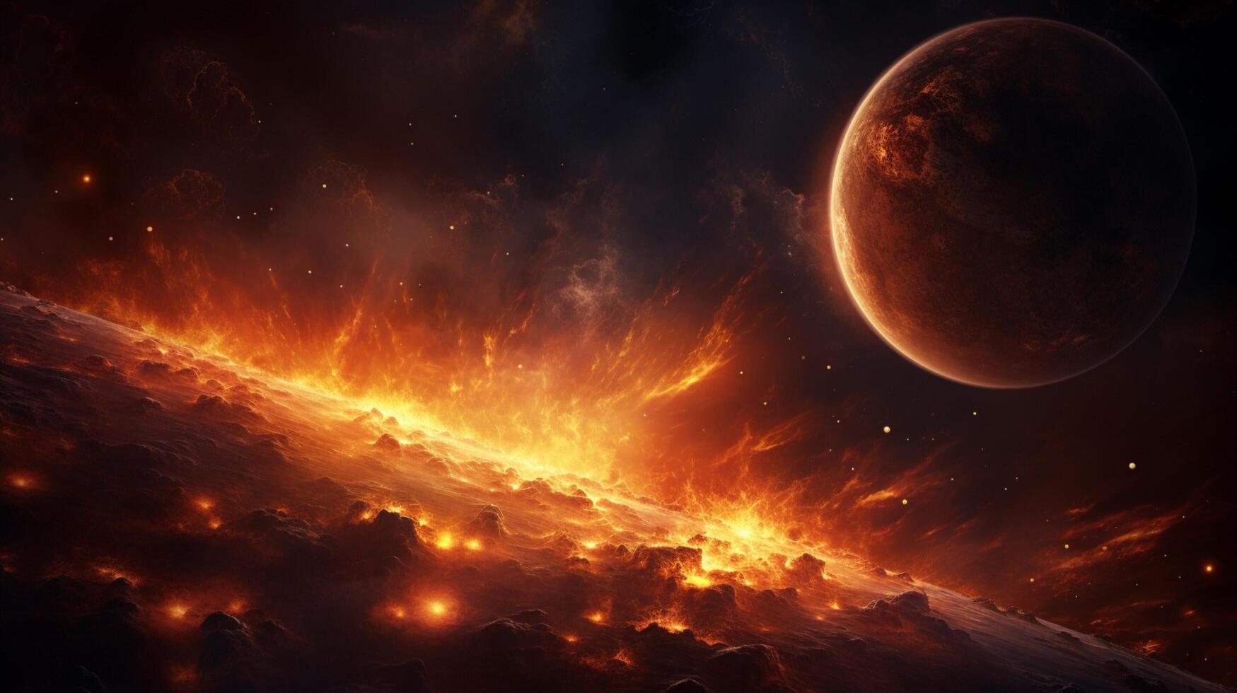 AI generated Nebula Solar System Background photo