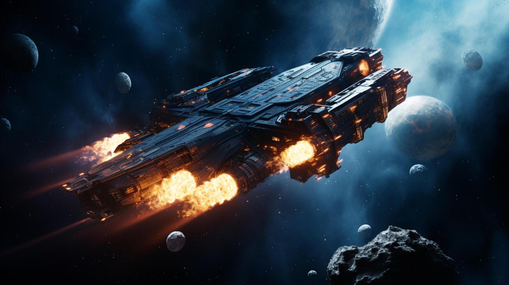 AI generated Nebula Spacecraft Background photo