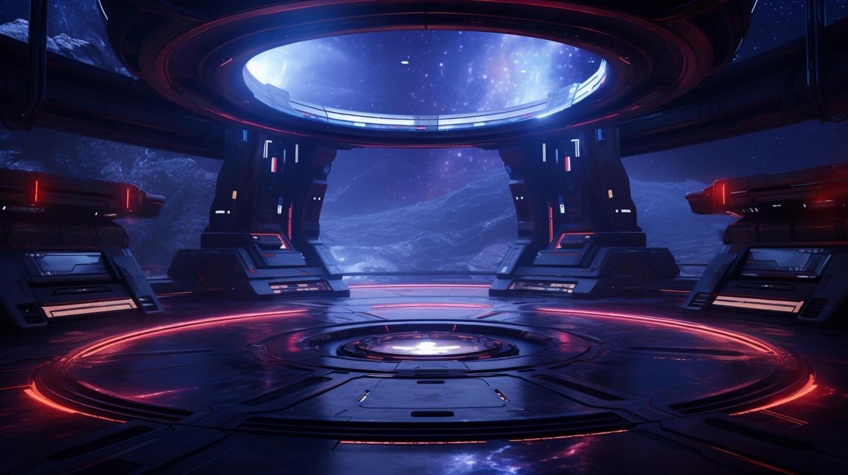 AI generated Nebula Station Background photo