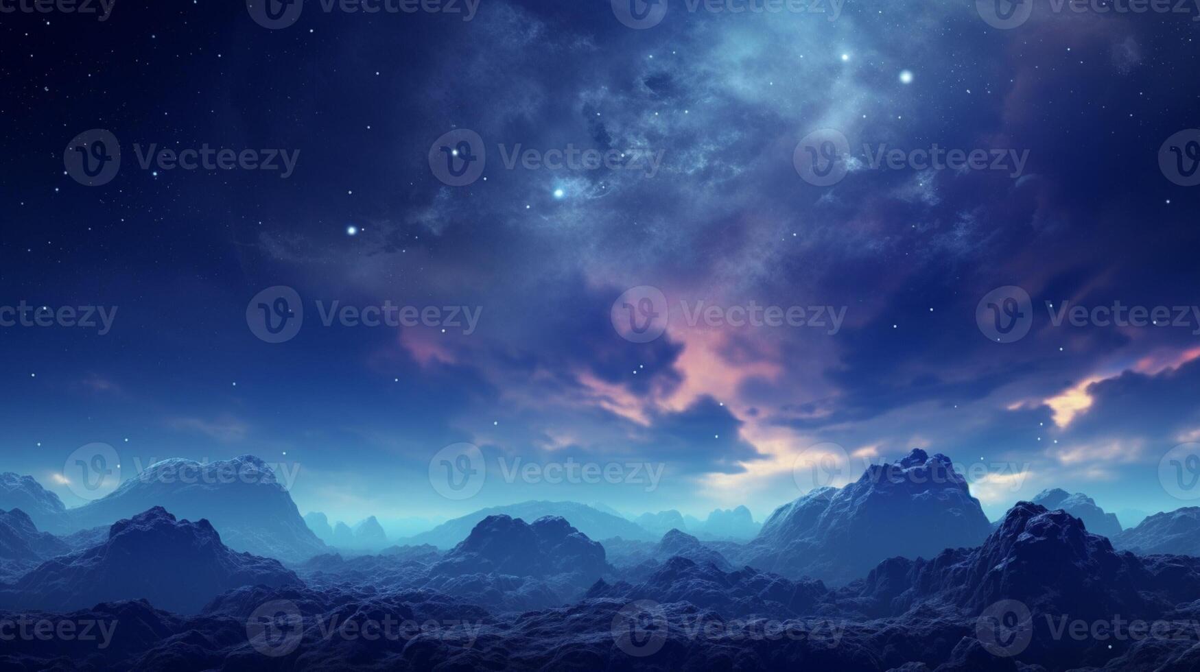 AI generated Night Sky Galaxy Background photo