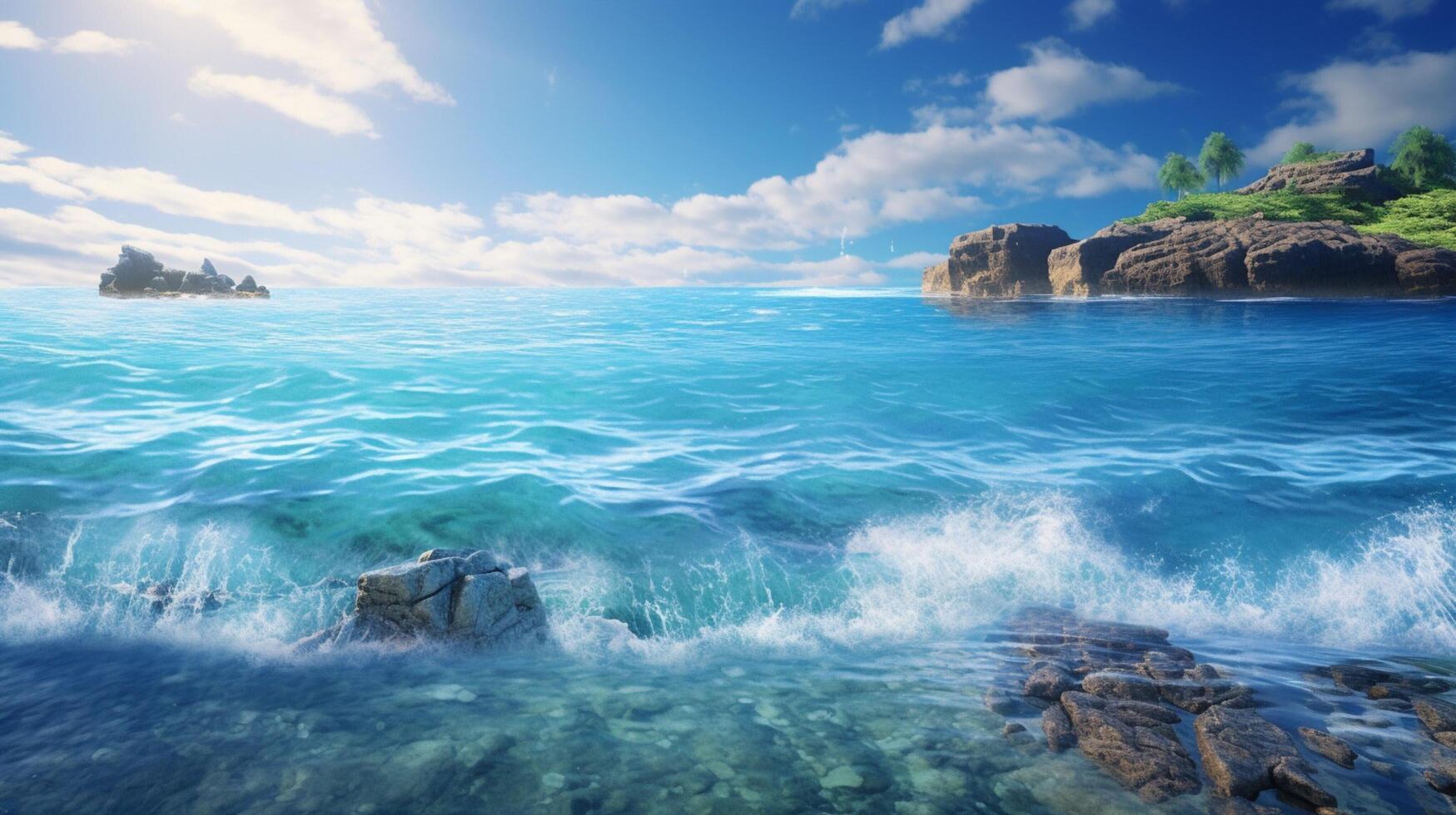 AI generated Ocean Relaxation Background photo