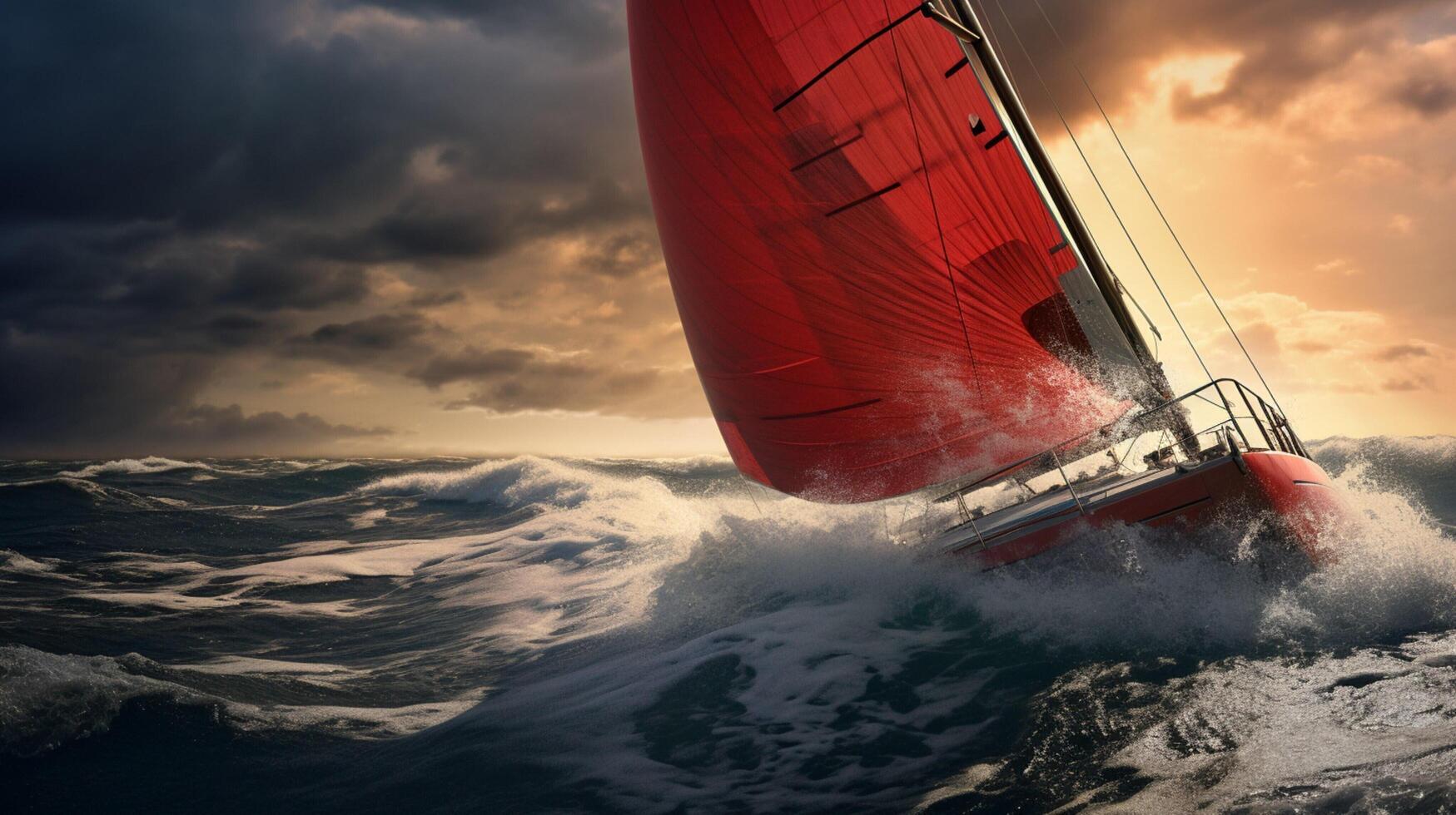 AI generated Ocean Sailboat Race Background photo