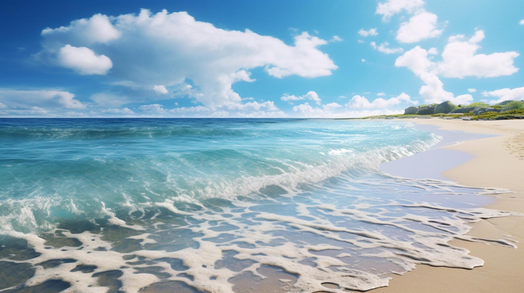 AI generated Ocean Seashore Background photo