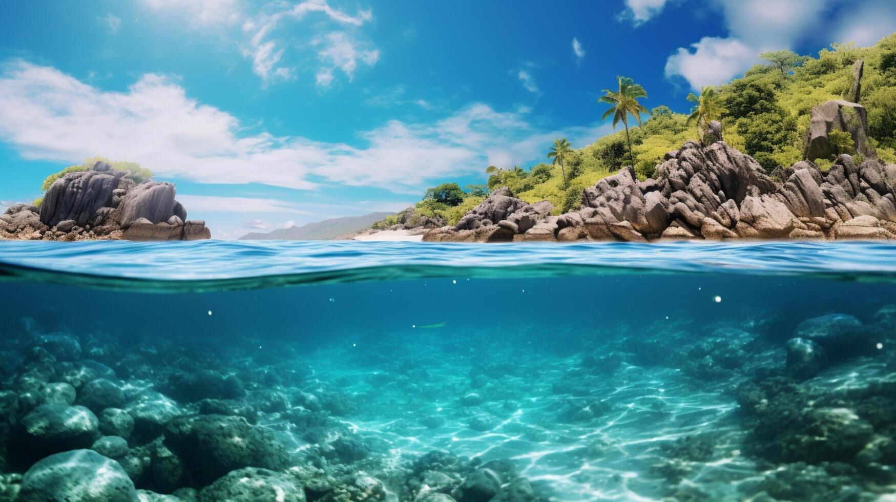 AI generated Ocean Snorkeling Adventure Background photo