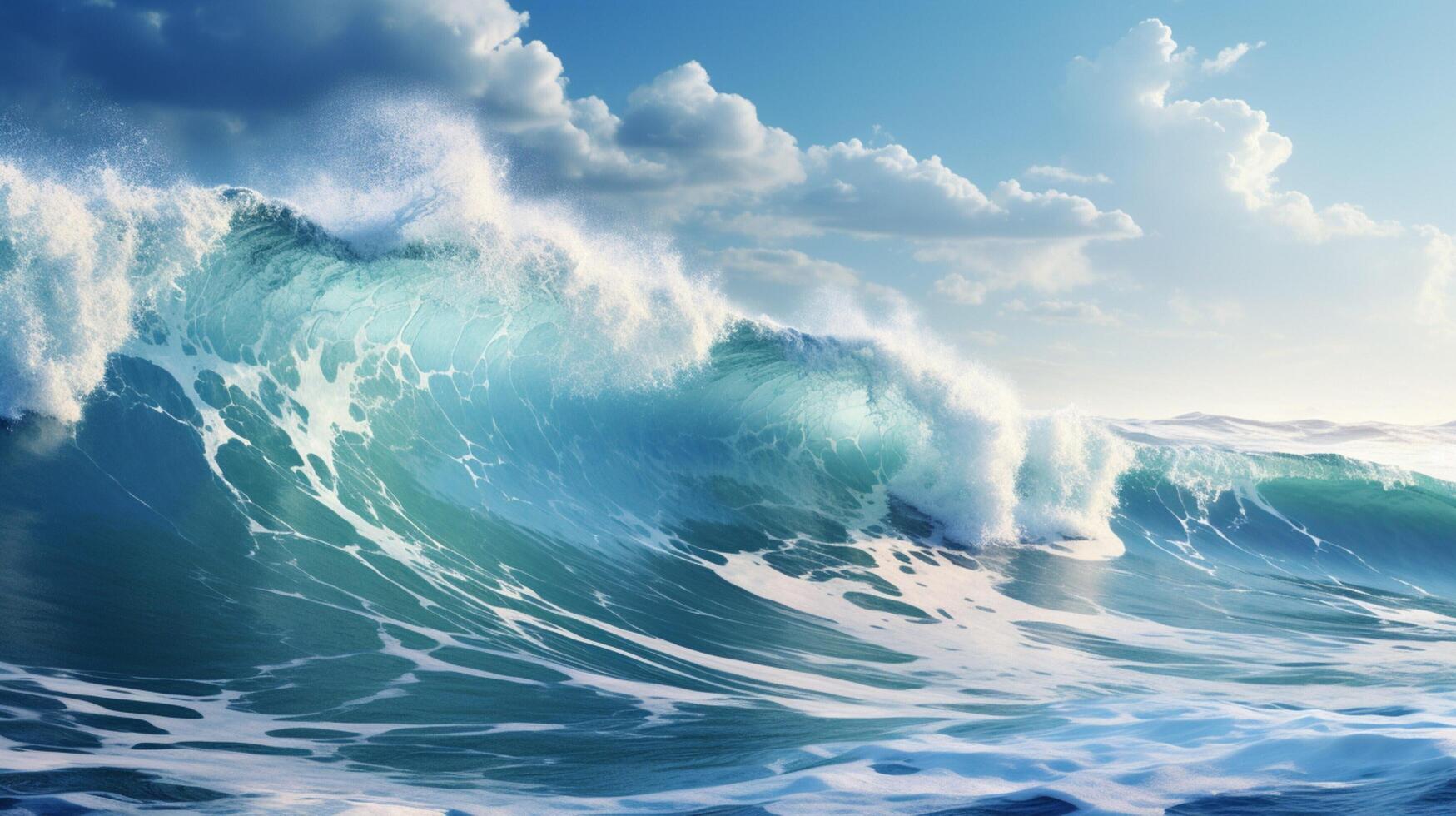 AI generated Ocean Waves Background photo