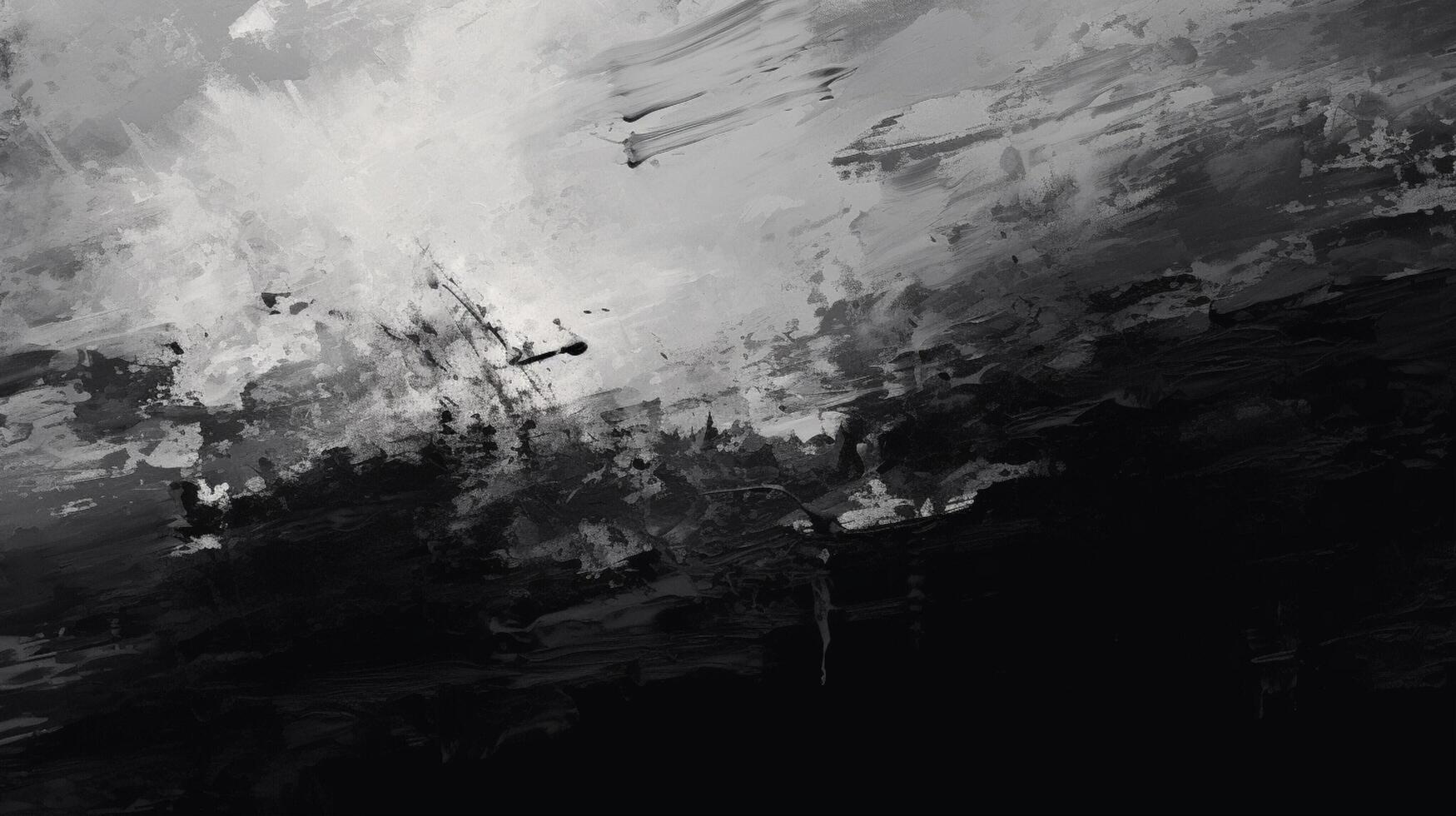 AI generated Oil Painting Abstract Black and White Background photo