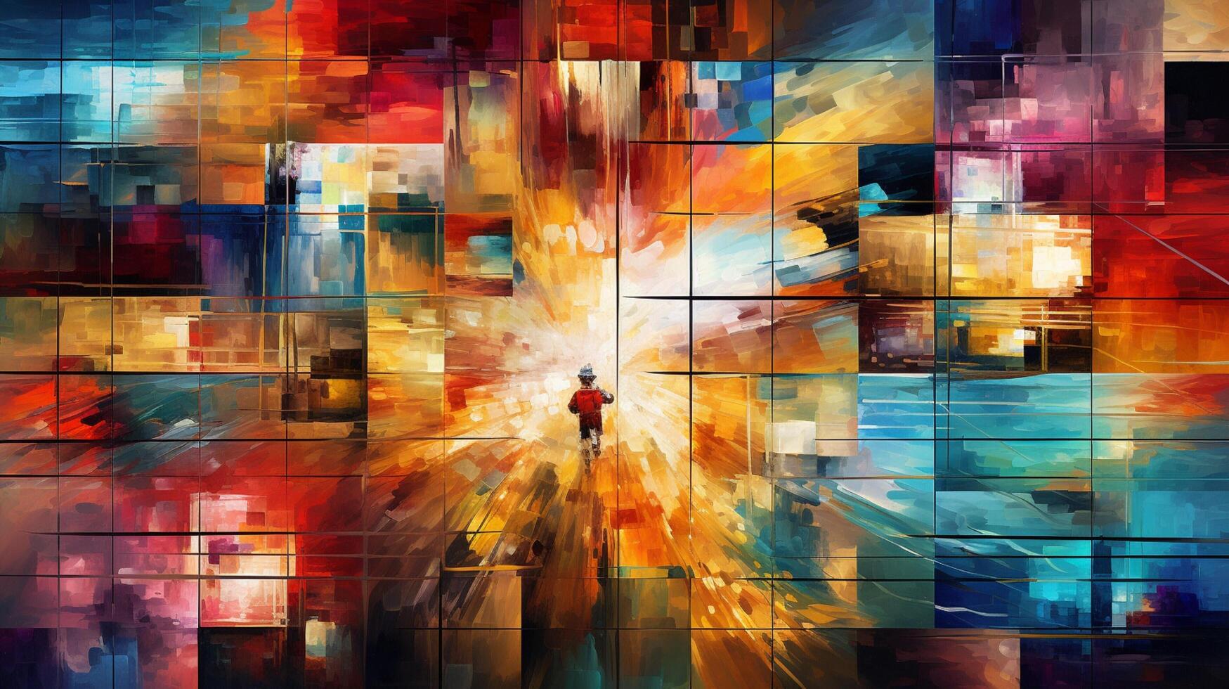 AI generated Oil Painting Abstract Collage Background photo