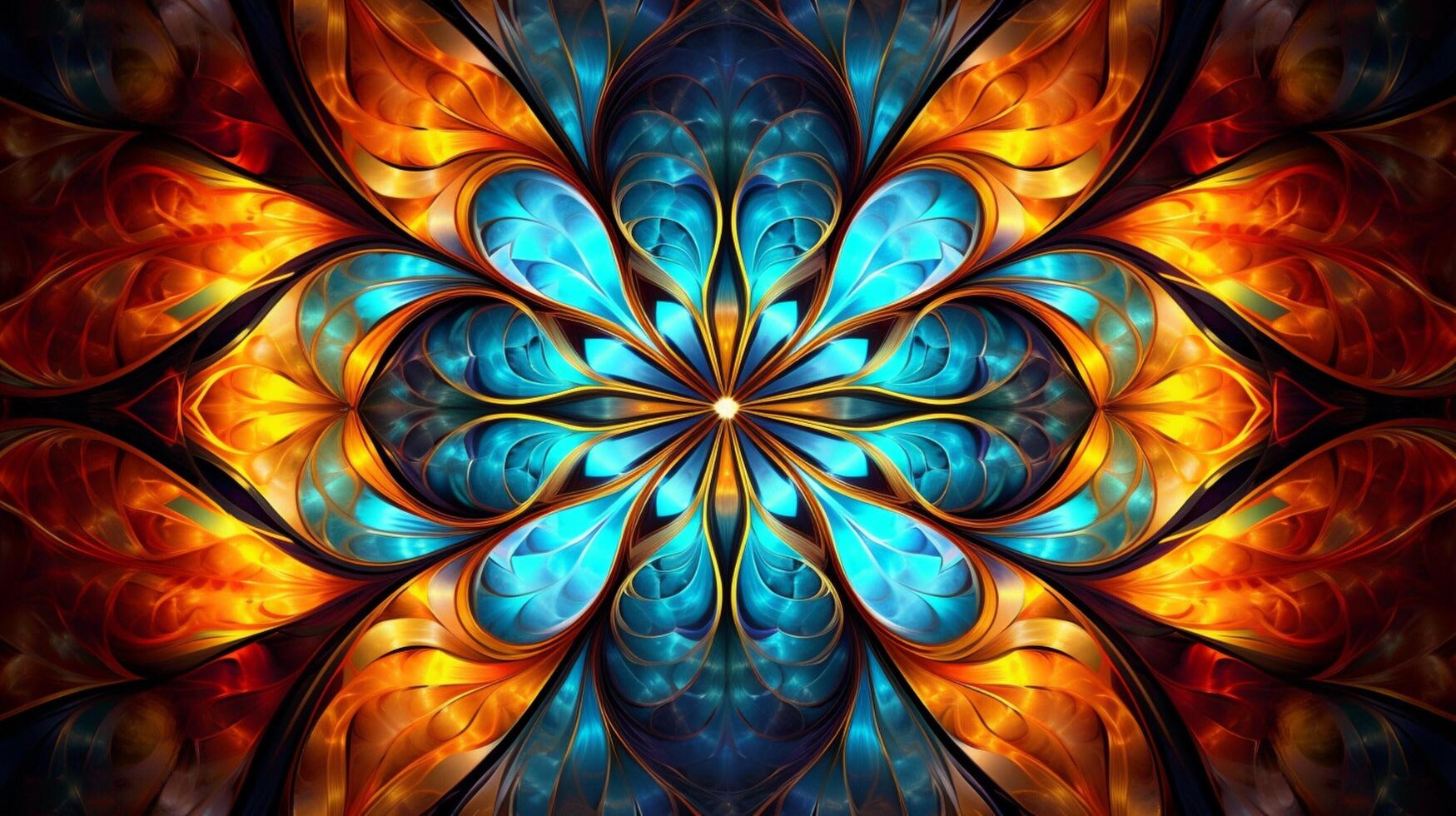 AI generated Oil Painting Abstract Kaleidoscope Background photo