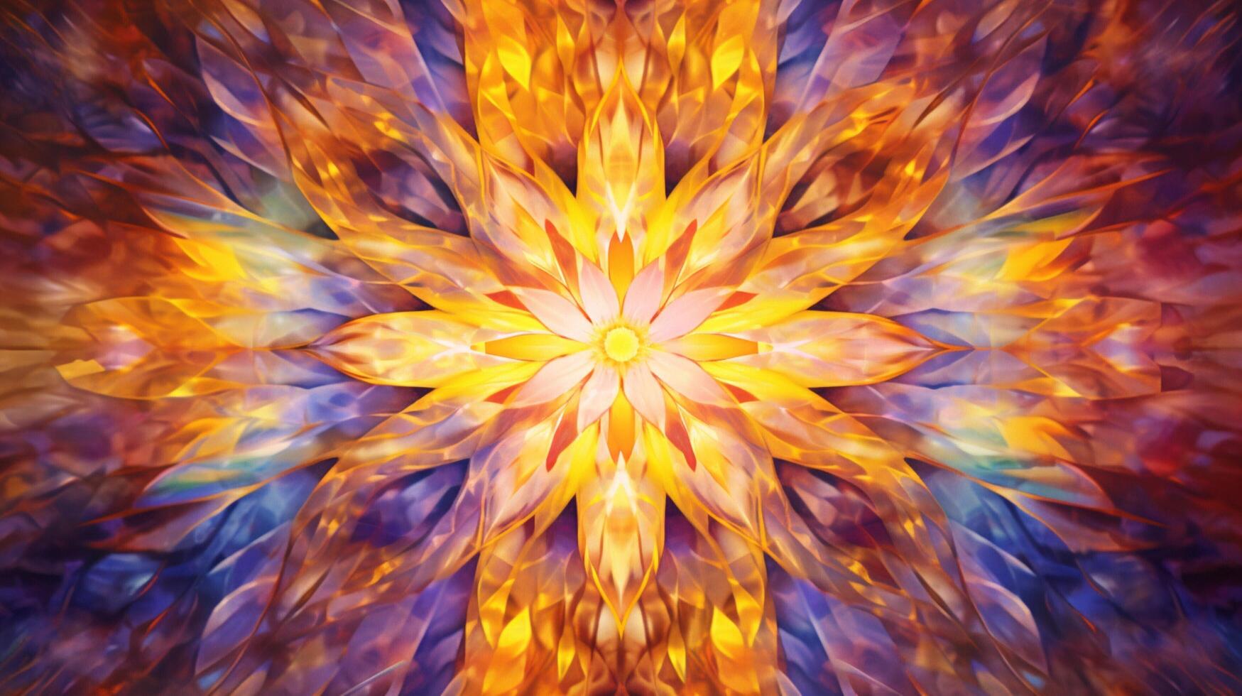 AI generated Oil Painting Abstract Kaleidoscope Background photo