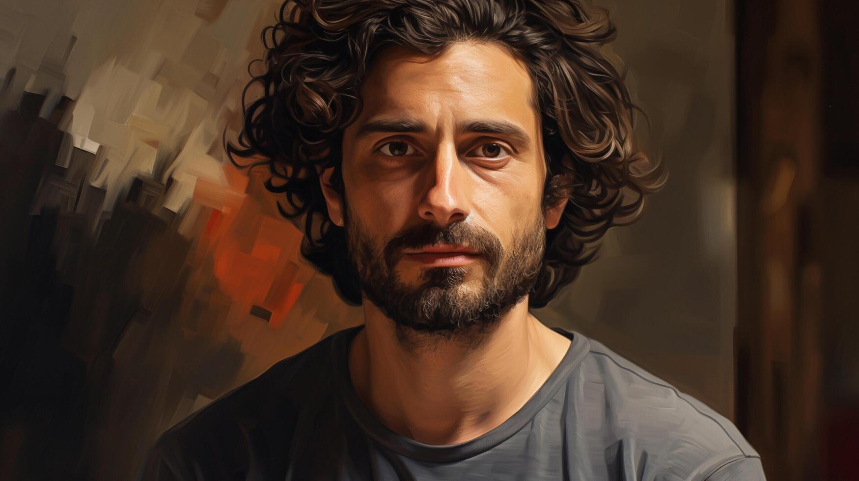AI generated Oil Painting Portrait of a Man Background photo
