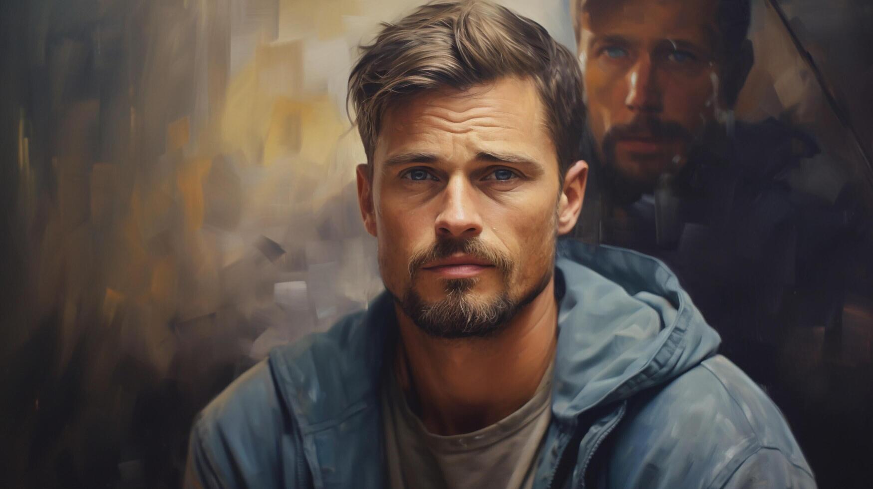 AI generated Oil Painting Portrait of a Man Background photo