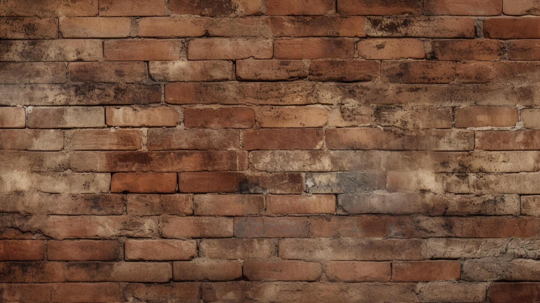 AI generated Old Brick Wall with Stains Background photo