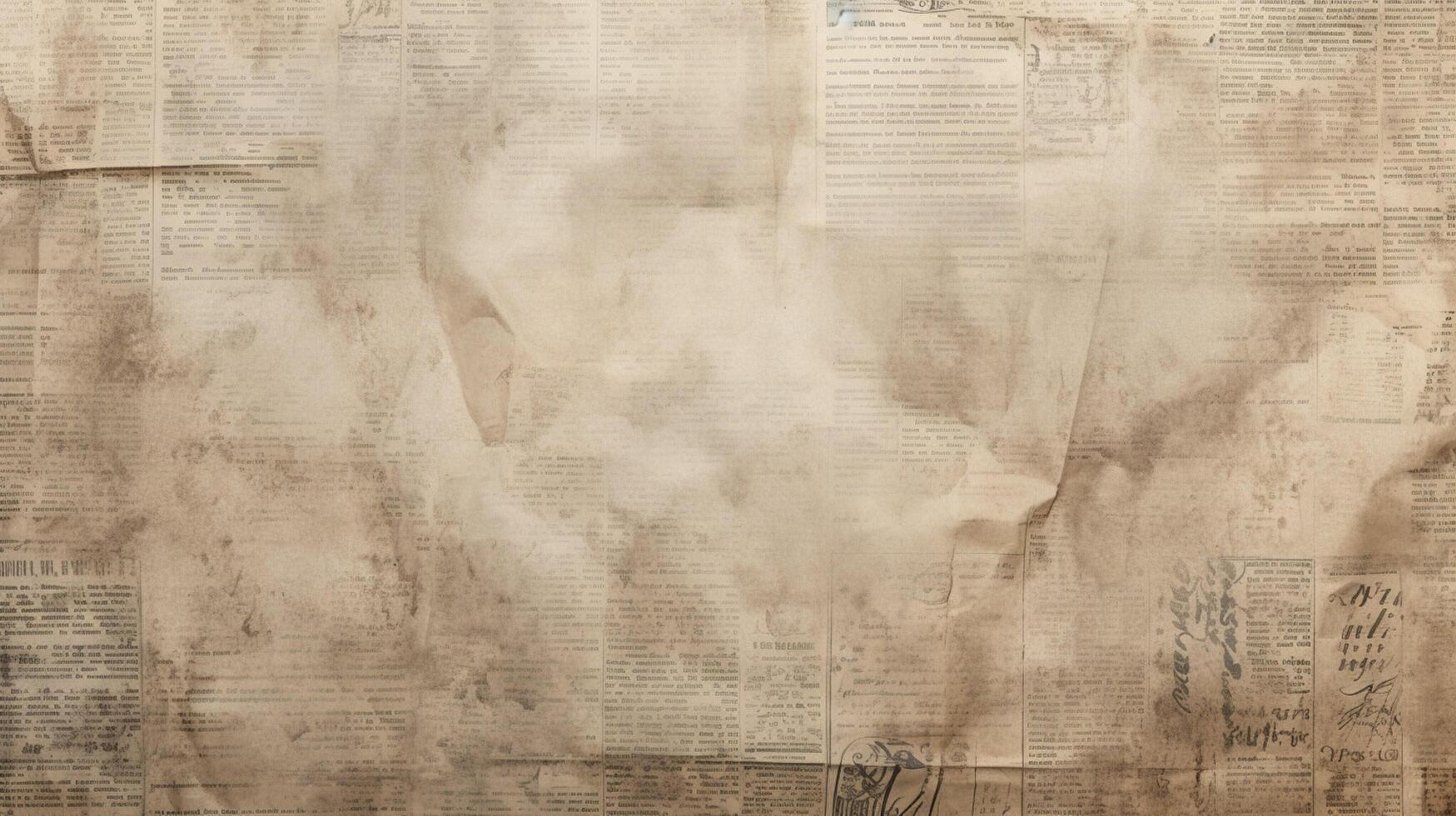 AI generated Old Newsprint Paper Background photo