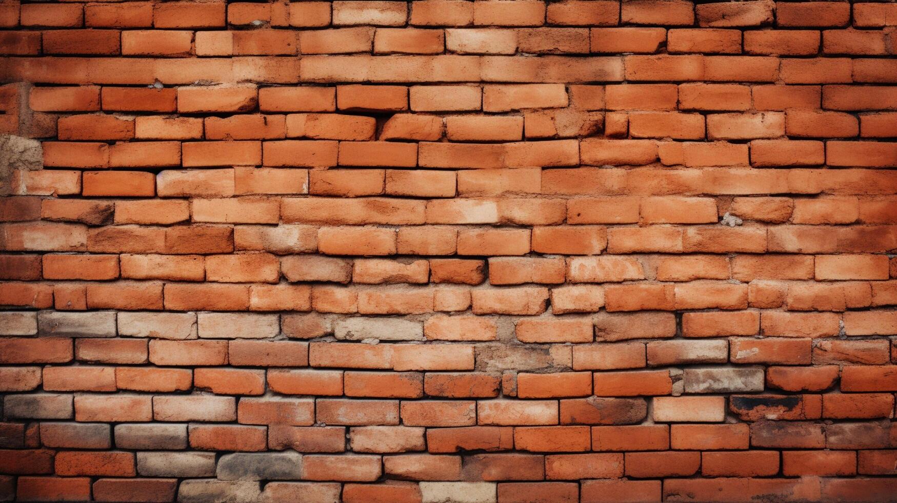 AI generated Orange Brick Background photo