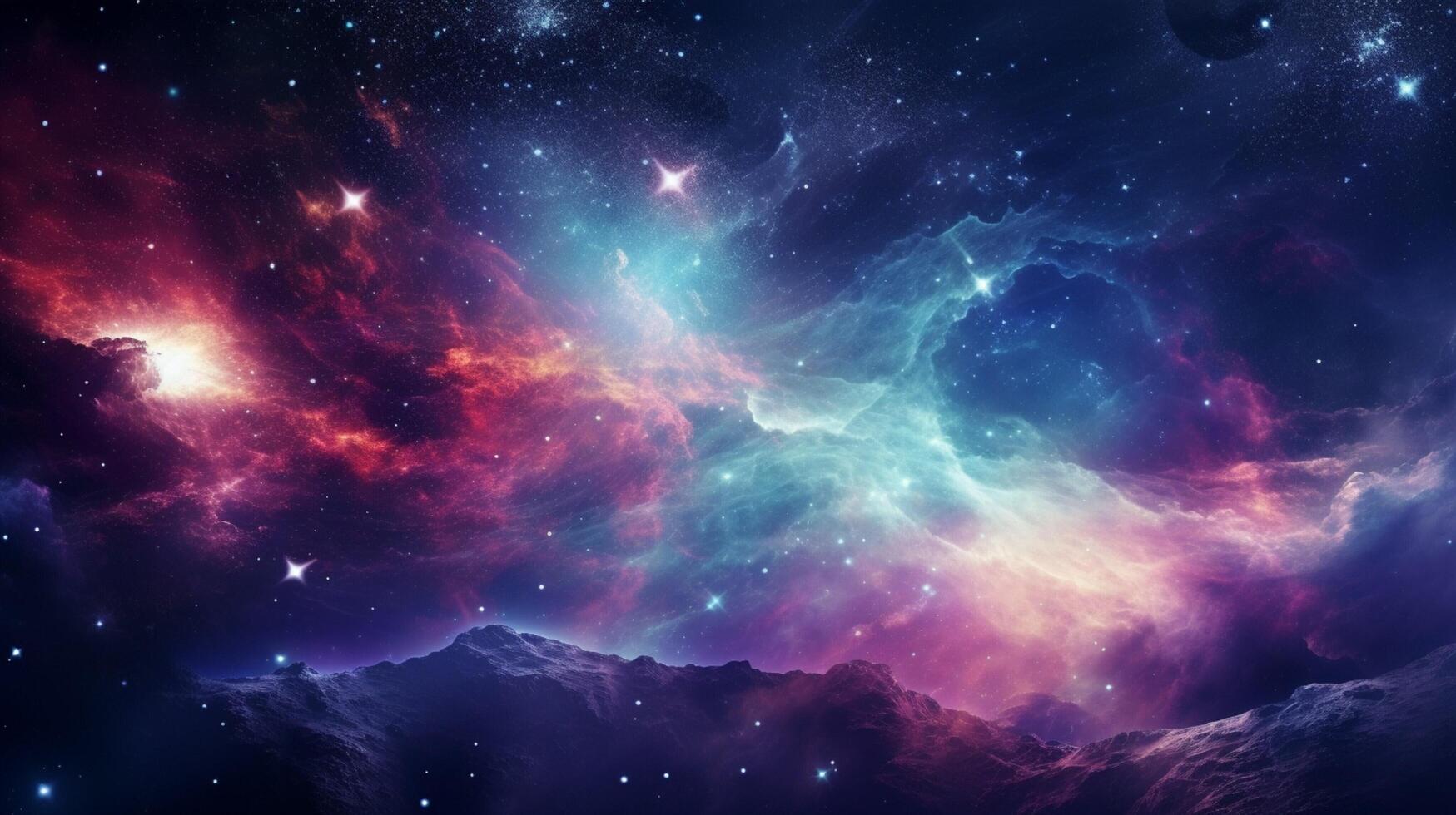 AI generated Outer Space Galaxy Background photo